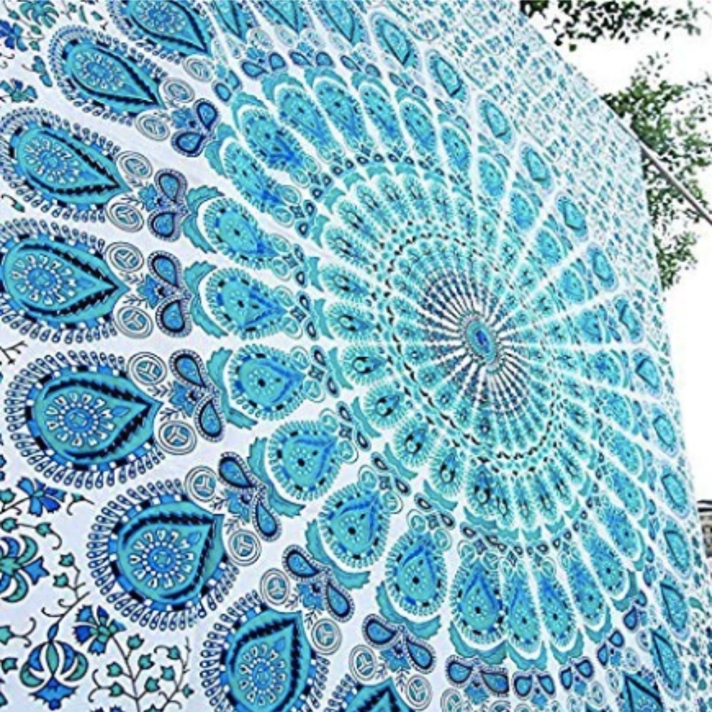 Turquoise Mandala Tapestry - Picture 1 of 4